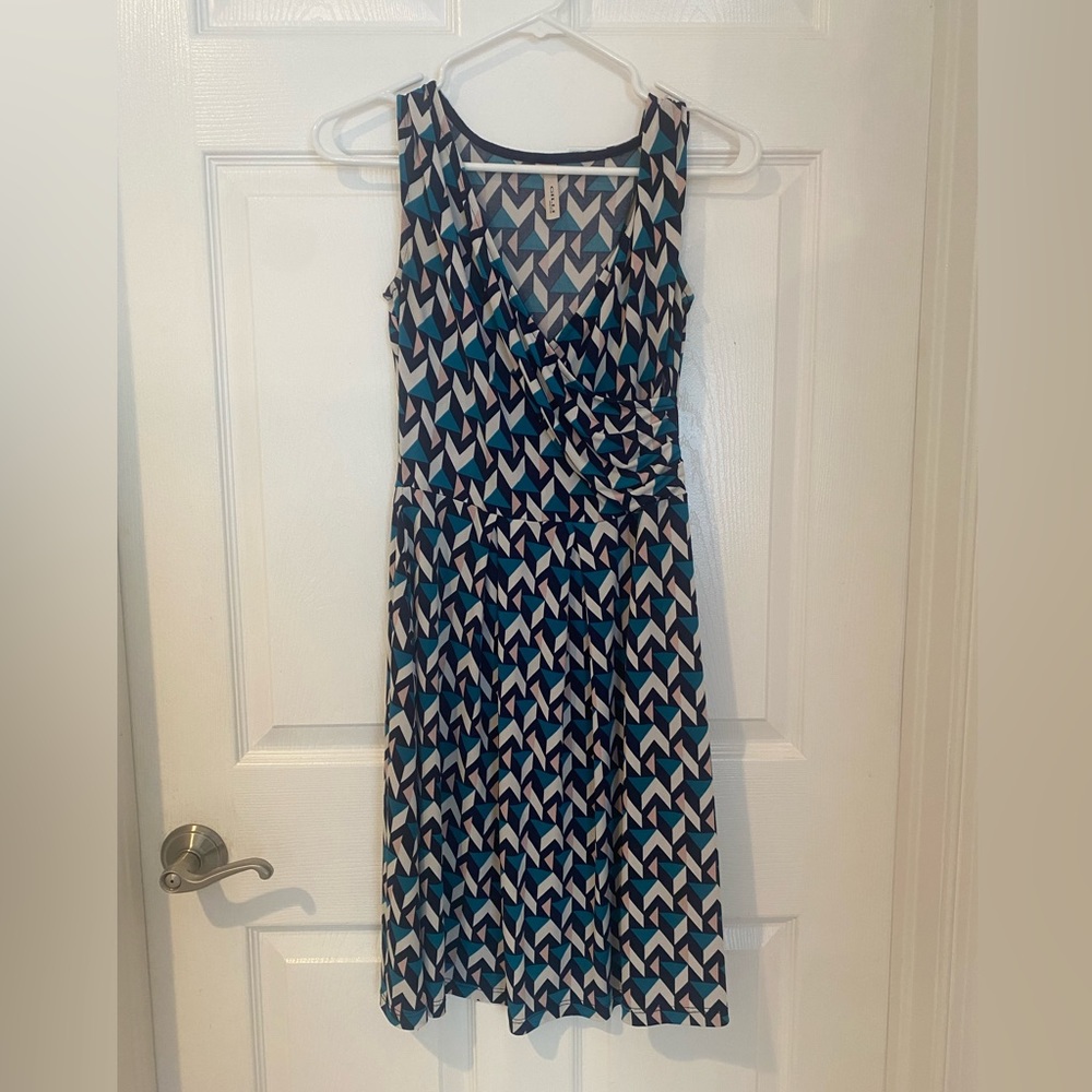 Beautiful dress with multi colored pattern